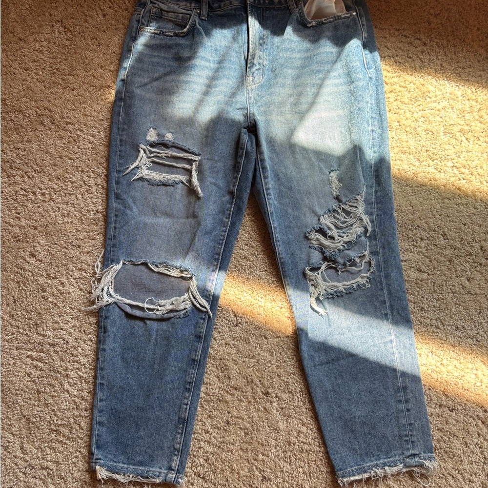Altar'd State Light Blue Distressed Boyfriend Jeans